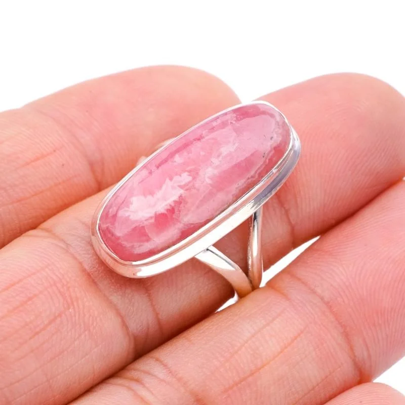 

StarGems® Natural Rhodochrosite Handmade 925 Sterling Silver Ring 7.25 F1197