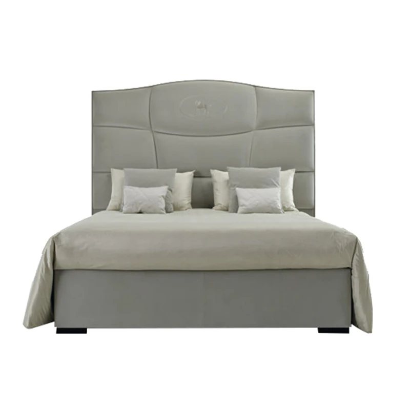 Italian design soft fabric or leather king & queen sizes bedroom beds bedding set luxury double hotel bed