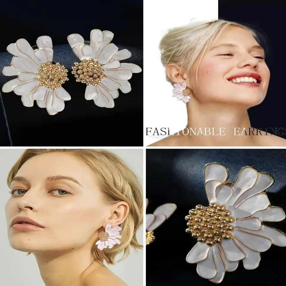 Exquisite Flower Stud Earrings for Women Trendy All-match& Exquisite Earrings Party Jewelry Accessories