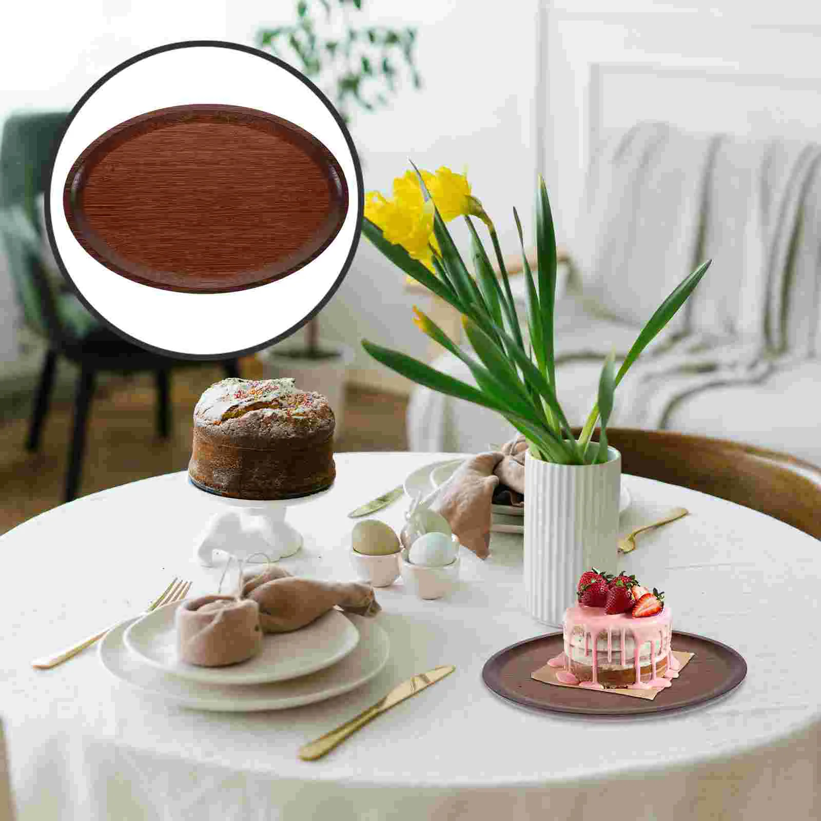 

Egg Shaped Tray Loaf Pan Fruit Home Supply Serving Bamboo Snack Oval Food Dessert