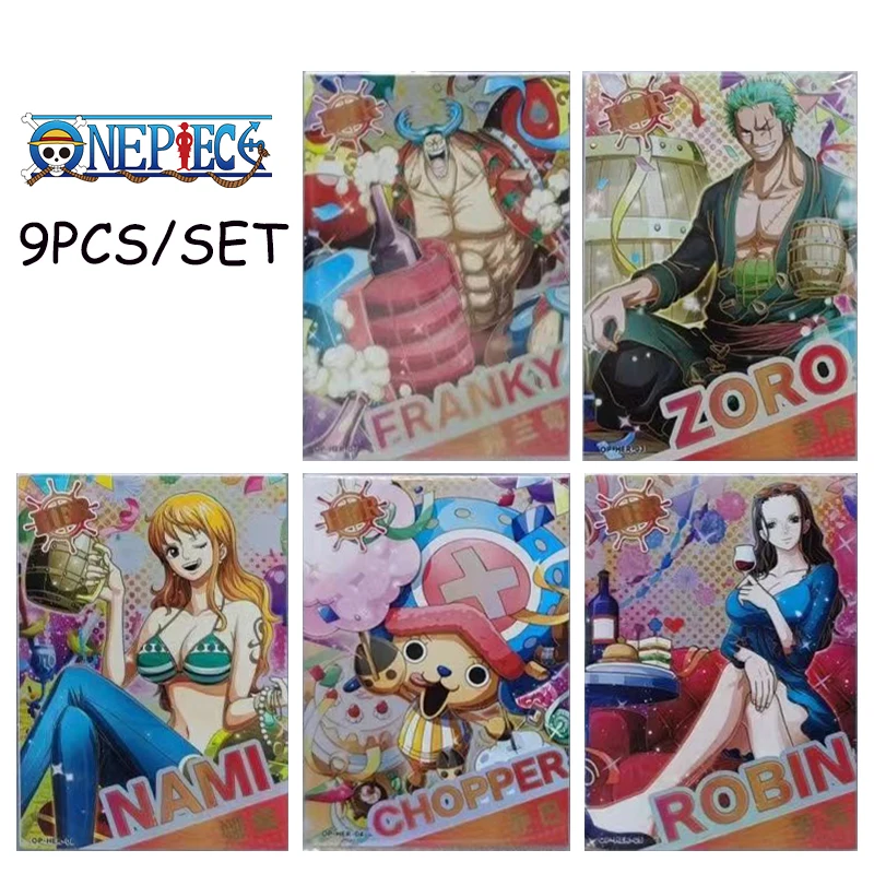 

One Piece cards HER 9pcs/set Luffy Ace Hancock Robin Boy Christmas birthday present Anime collection cards amusement