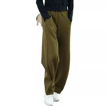 Pantaloni larghi a vita alta dritti larghi casual in velluto autunno e inverno da donna di grandi dimensioni 1