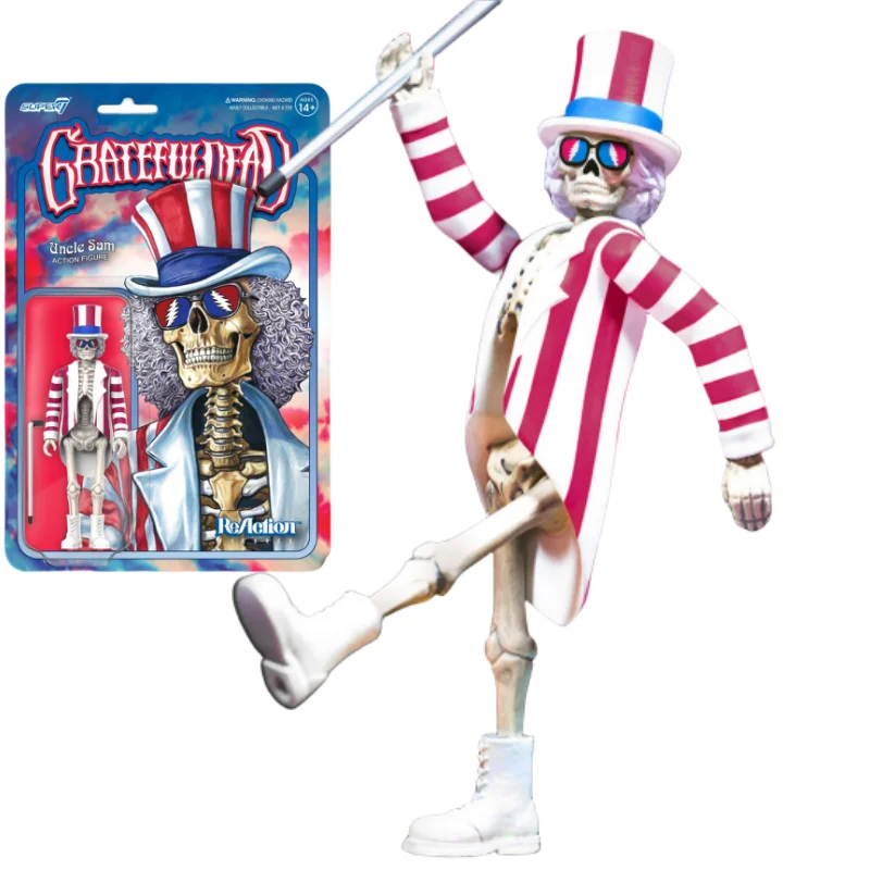 

9.52cm In Stock Super7 Grateful Dead Uncle Sam Hanging Card Series Action Figure Collection Model Doll Toys Gifts