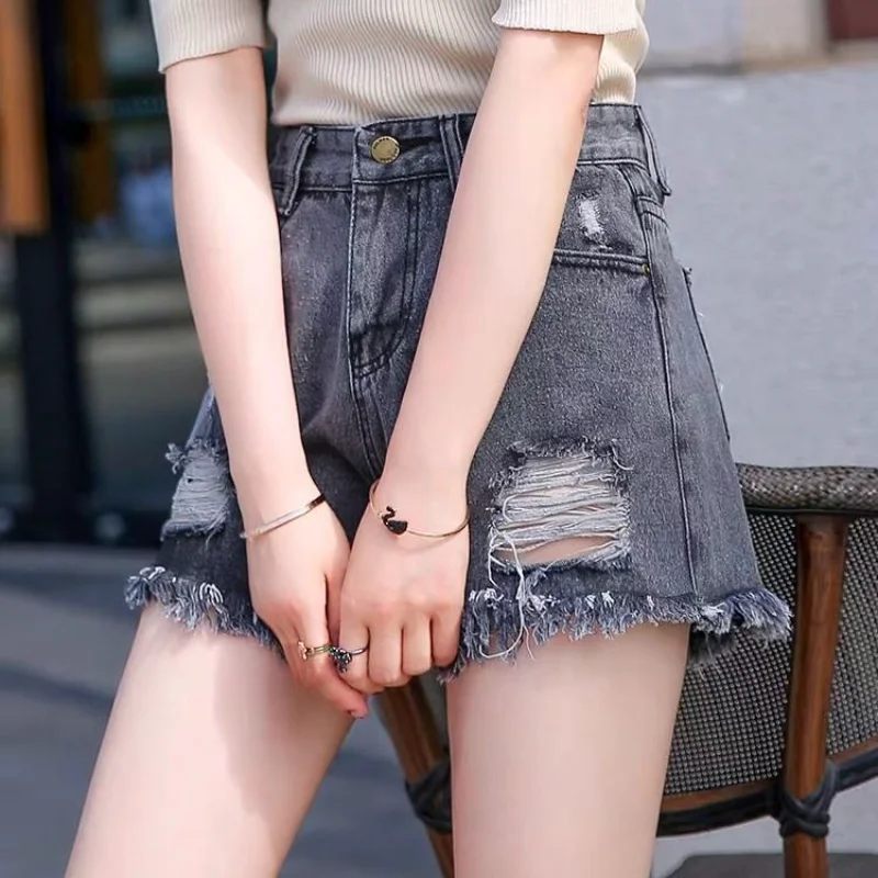 Womens Shorts Wide Denim Short Pants for Women To Wear Jeans Mini Cotton Ripped XL Low Price Hot Offer Free Shipping New In XXL