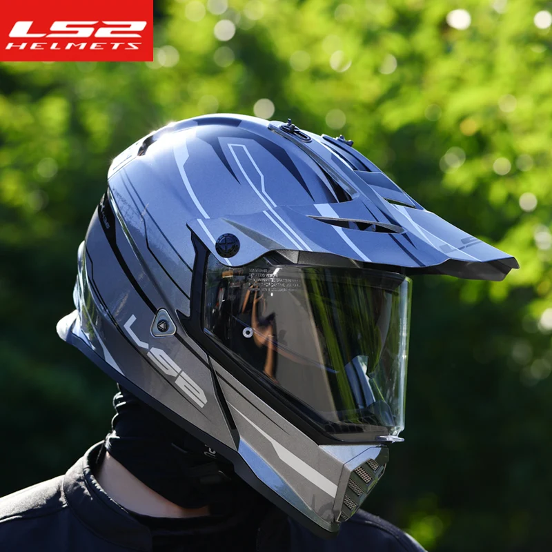 

Original LS2 Twin Shield Motocross Helmet LS2 PIONEER EVO Motorcycle Helmets Off Road Capacetes Para Moto Capacete Cross