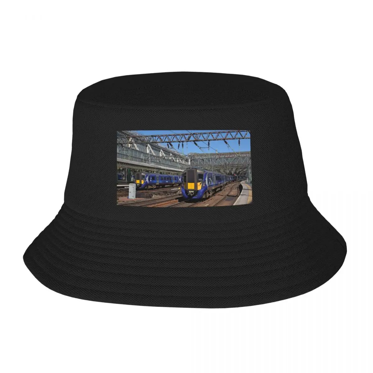

New Scotrail Class 380 trains at Glasgow Central Station Bucket Hat Anime cute western hats Woman Cap Men's