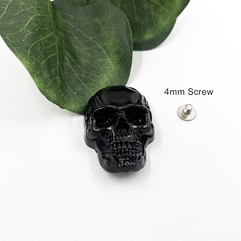 4mm Screw Alloy Skull Head Decoration Brooch Base Stud Jewelry DIY Findings Retro Luggage Hardware Jewelry Buckle – Detail 2