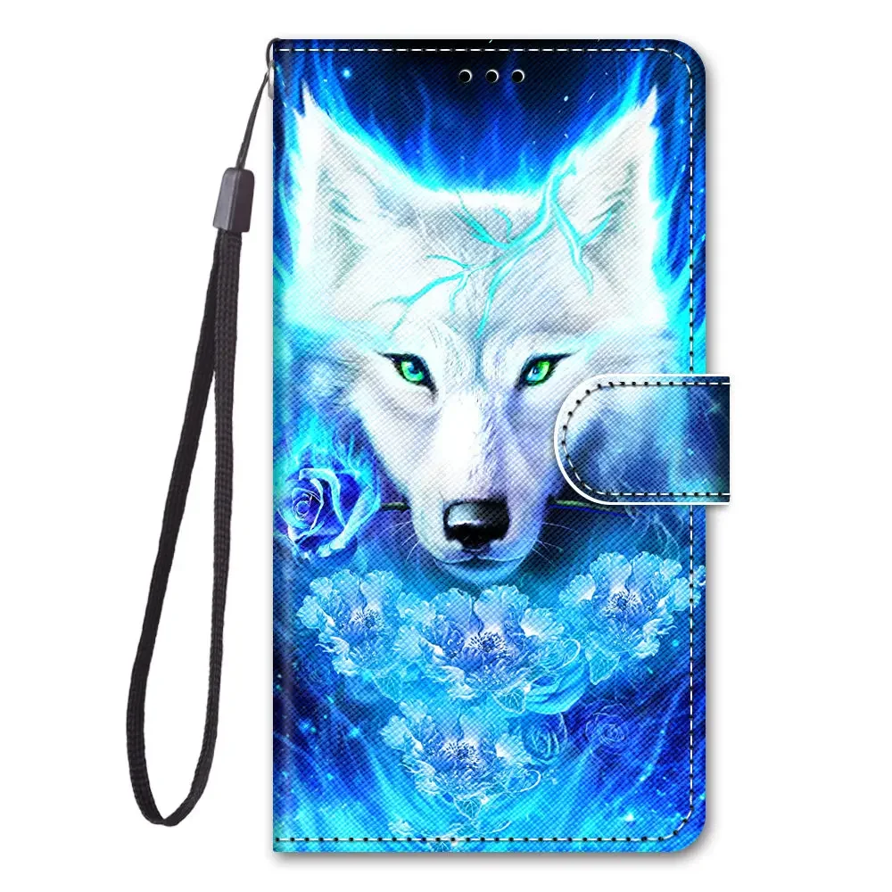 Adorable Cat Tiger Design Wallet Flip Case with Card Slot and Book Cover