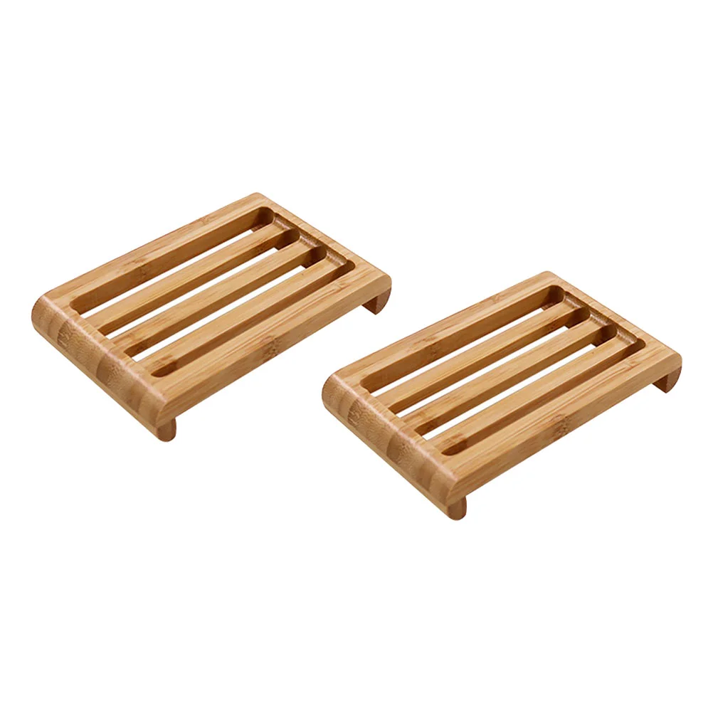 

2pcs Dish Set Wooden Tray Case Holder for Bathroom Shower
