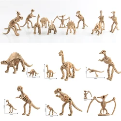Juego de 12 piezas de plástico para niños de más de 6 años, kit de ciencia, esqueleto de dinosaurio fósil, rompecabezas educativo, DIY