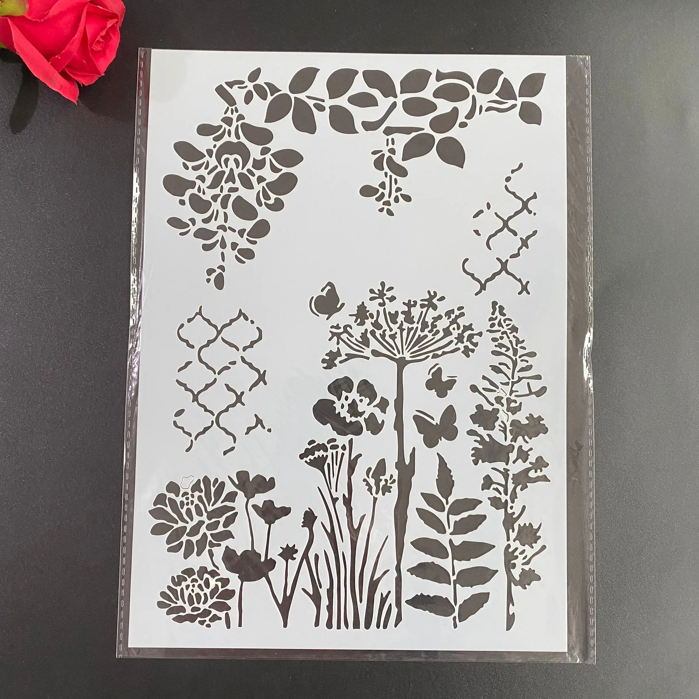 

DIY Stencils Wall Painting Scrapbook Coloring Embossing Album Decorative Paper Card Template 29 * 21cm Plant leaves seaweed