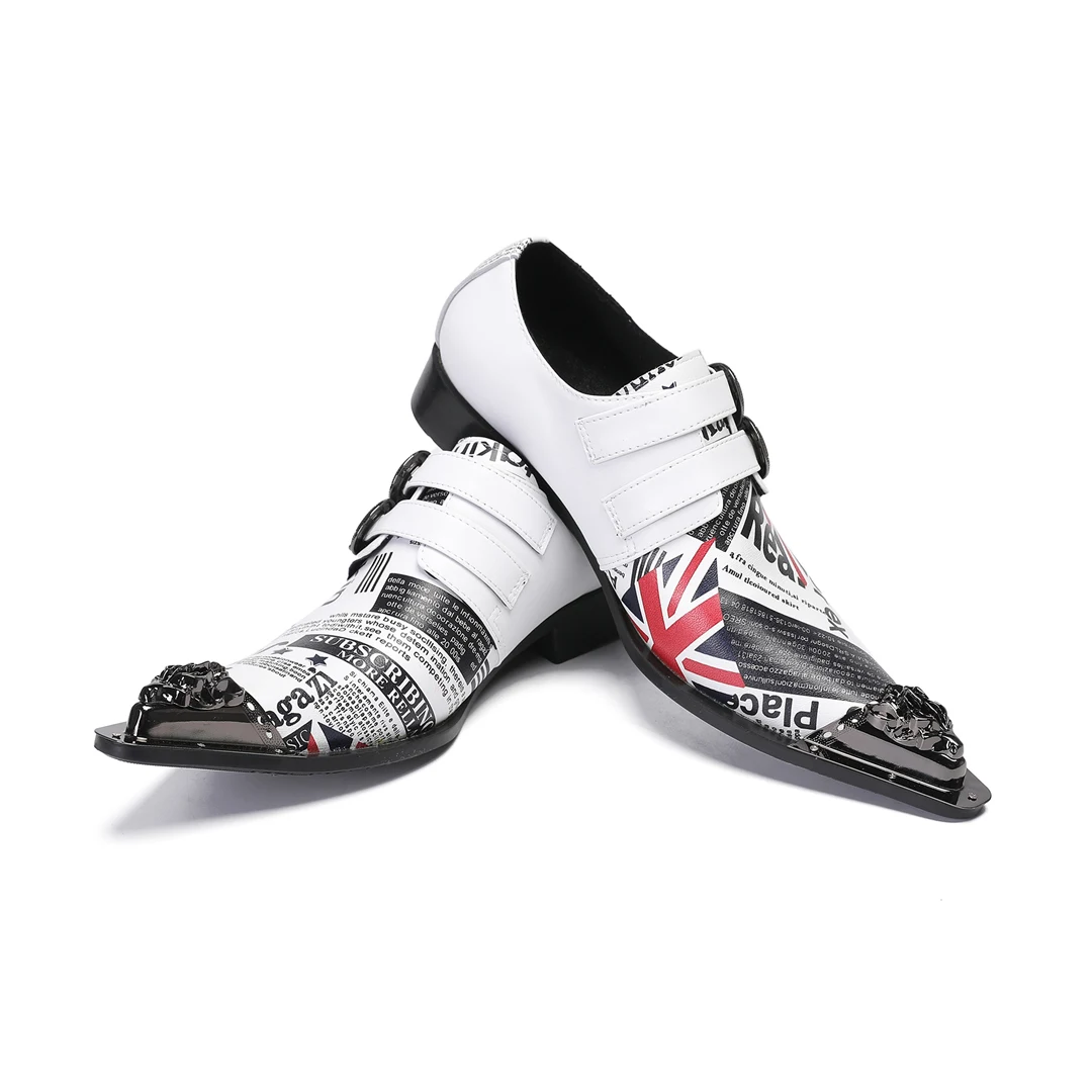 Italian style fashionable white leather dress, men's pointed slippers, formal, business, party shoes for men!