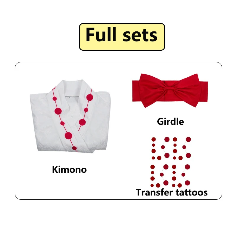 Costume Cosplay Rui Anime Spider Oni Ayaki, Kimono Cosplay Rui, Parrucca, Adesivi Tatuaggio, Costumi di Halloween per Donne Adulte - immagine 4