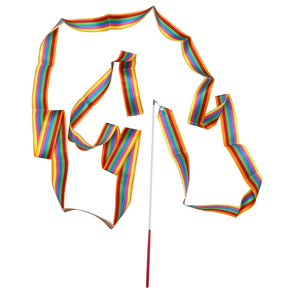 12 Pcs Rhythmic Gymnastics Ribbons Artistic Rhytmic Dancing Dance Streamer Silk Girl Child Hoop
