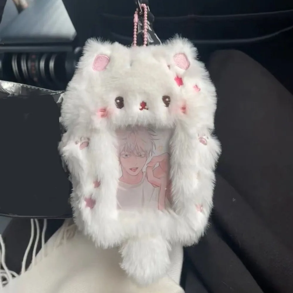 תיק פוטו מולטיפונקציונלי קרטון רך עם אוזני תותח גדולות / גבול קולי תיק כרטיסים תותח / כלב / חתול מחזיק כרטיסי תמונה לתלמידים