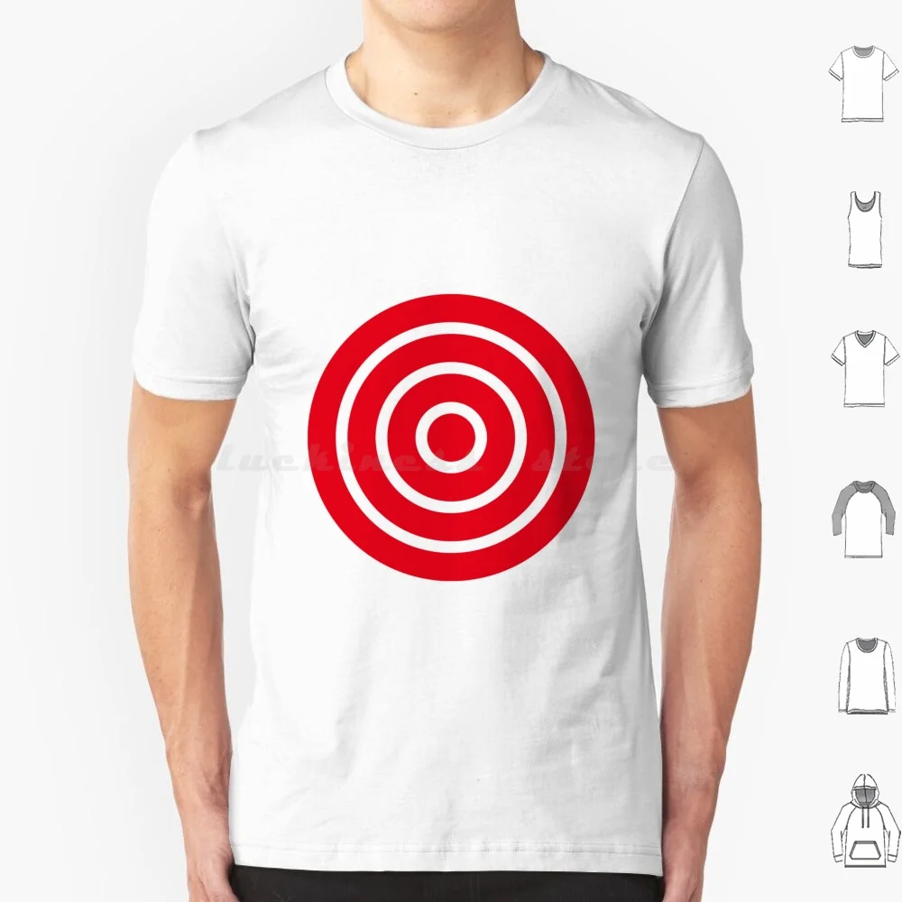 Bullseye Target T Shirt Big Size 100% Cotone Bullseye Bulls Eye Target Red Sport Shooting Songkran Festival Thailandia Mobi