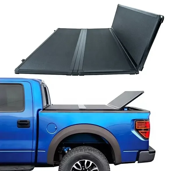 

Spedking Rear Hopper With OE track system 5 Feet Hard Folding Truck Bed Tonneau Cover Fits for 2016-2021 Tacoma