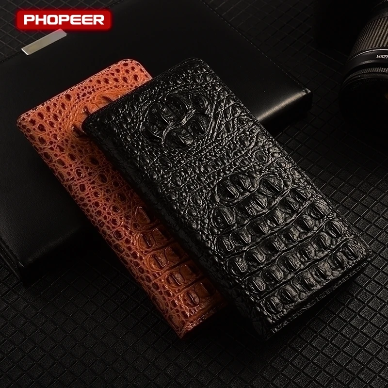 Genuine Leather Magnetic Wallet Cover
