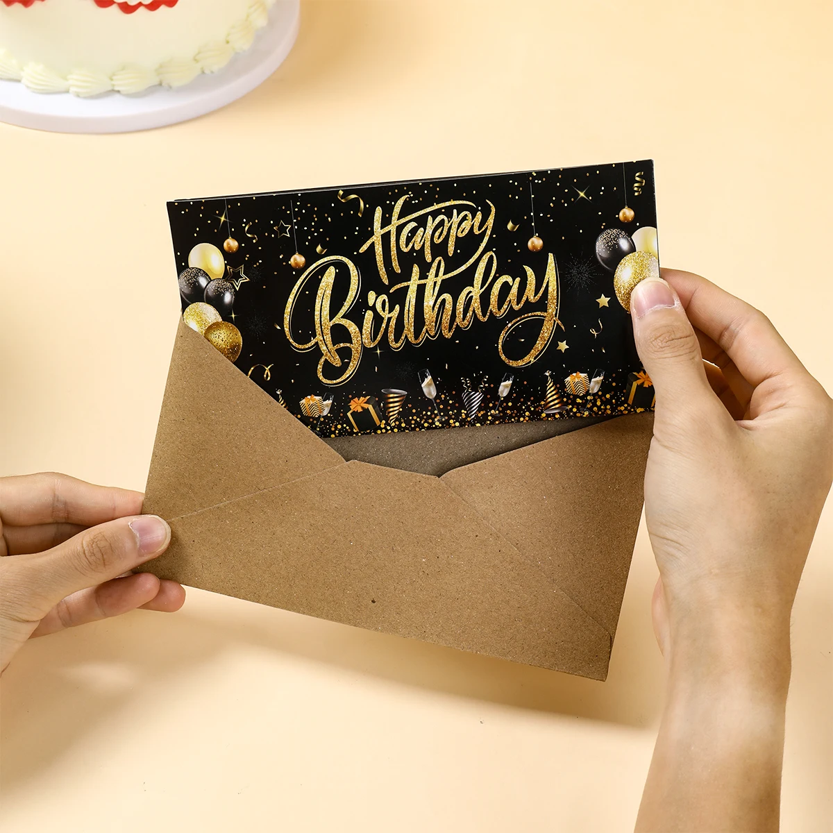Geburtstagsgeschenk-Geldbörse mit Grußkarte, Kreative Geburtstags-Faltbare Geldumschläge, Roter Umschlag für Kinder – Detail 4