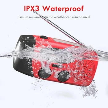Solar Powered Hand Crank AM FM Radio Multifunctional LED Flashlight USB Charging 2000mAh Camping Outdoor Emergency Light Survival Gear Kit for Power Outage Household Storm Supplies Bug Out Bag Essentials Hurricane 6