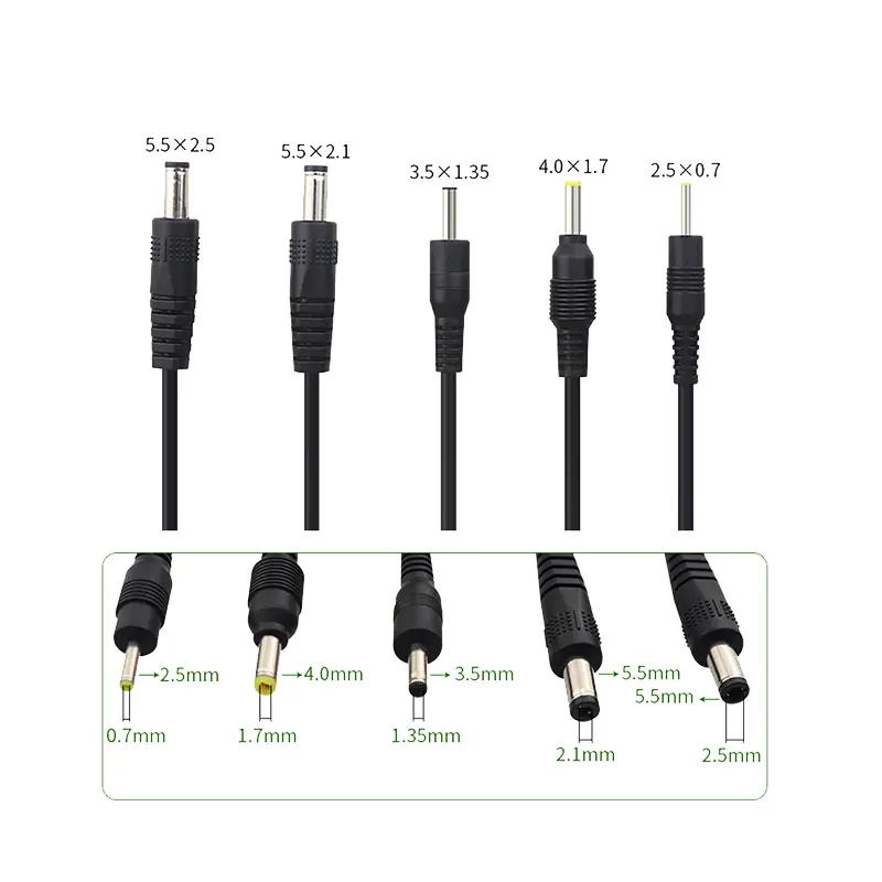 USB To DC 3.5*1.35mm 2.0*0.6mm 2.5*0.7mm 4.0*1.7mm 5.5*2.1mm 5.5*2.5mm Plug Jack DC 5V Power Extension Cable Connector - Image 3