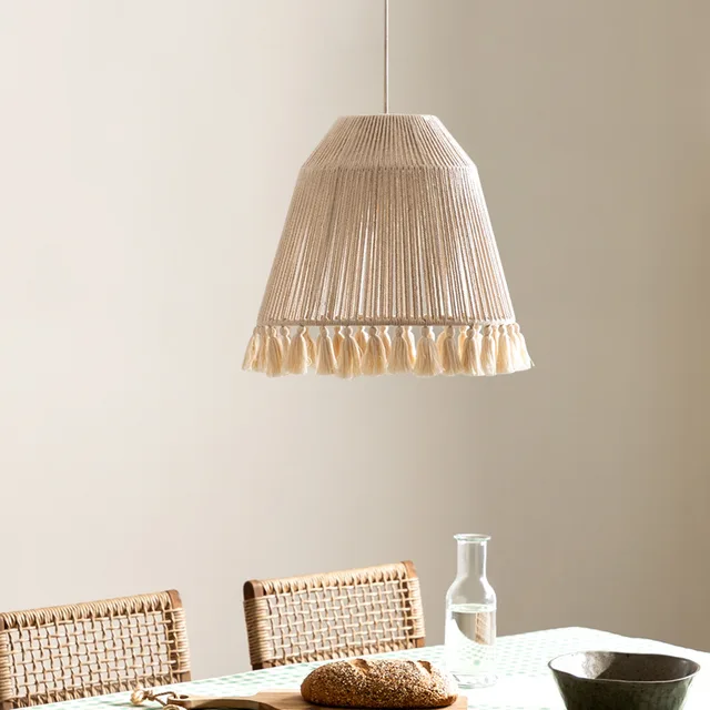 Illuminate Your Space with Nordic Cream Wind Hemp Rope Pendant Light