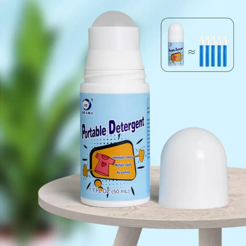 1-5pcs 50ml Portable Clothing Roll Bead Detergent Oil Stain Cleaner Portable Clothe Stain Remover Sofa Fabric Remover Pen