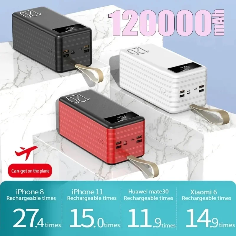 

Batterie portable 120000mAh, chargeur rapide 50W PD, pour iPhone 12pro Huawei