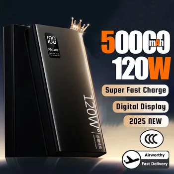 Power Bank da 120 W con ricarica super veloce, capacità ultra elevata da 200000 mAh, batteria esterna per dispositivi mobili, compatibile con iPhone, Xiaomi, Samsung