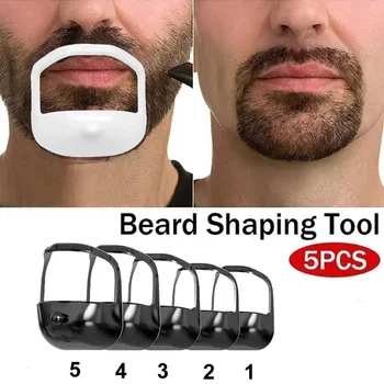 5 pezzi modello per lo styling della barba set modello per barba francese o pizzetto strumento per modellare baffi forniture per tagliare la cura della barba da uomo 1
