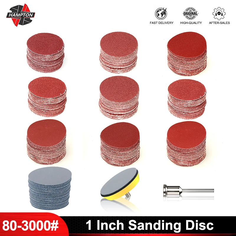 HAMPTON 1 Inch Wet Dry Sandpaper Sanding Disc Hook loop With Sanding