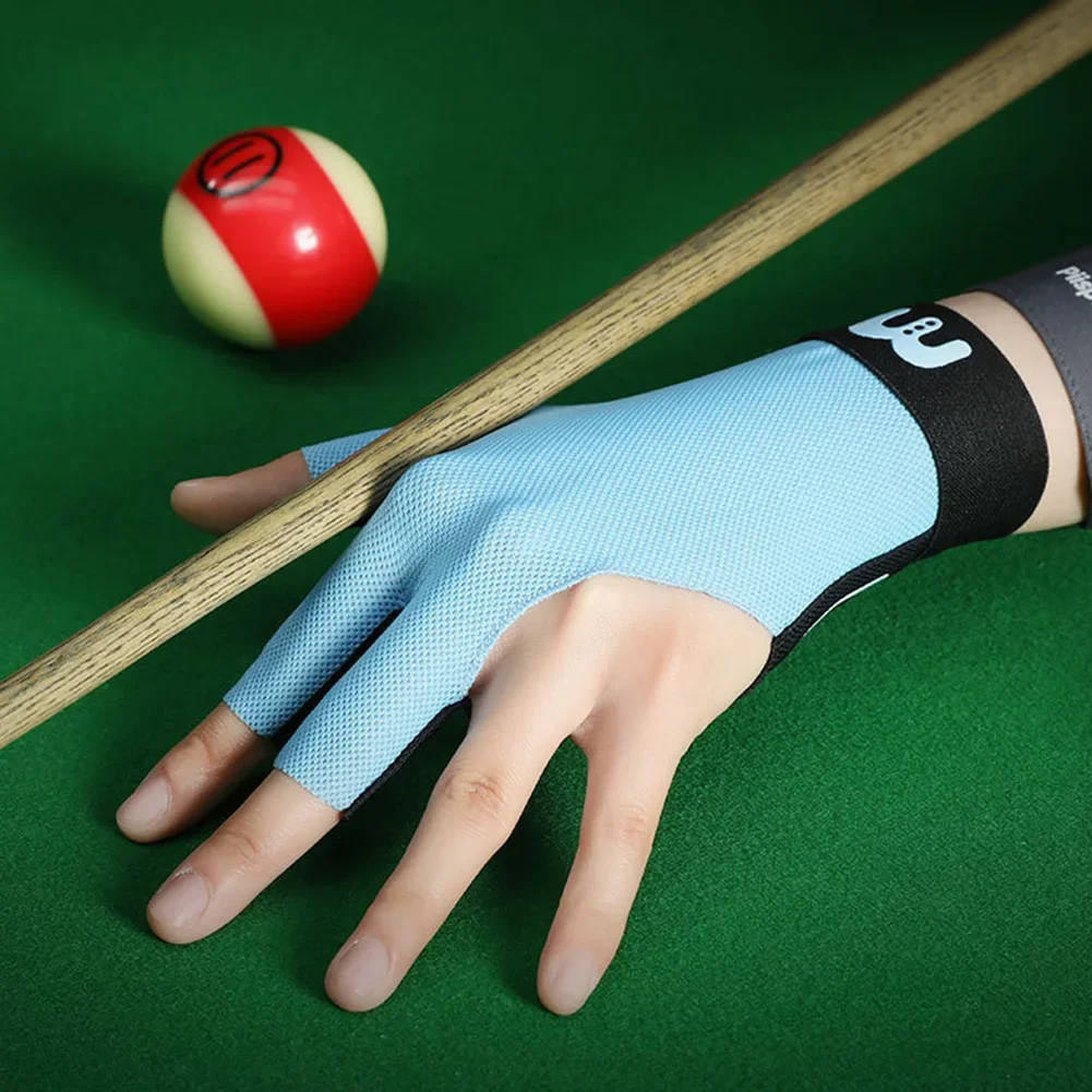 1Pc Billiards Glove Left Hand Three Finger Snooker Billiard Glove Non Slip Elasticity Billiard Training Gloves Accessories