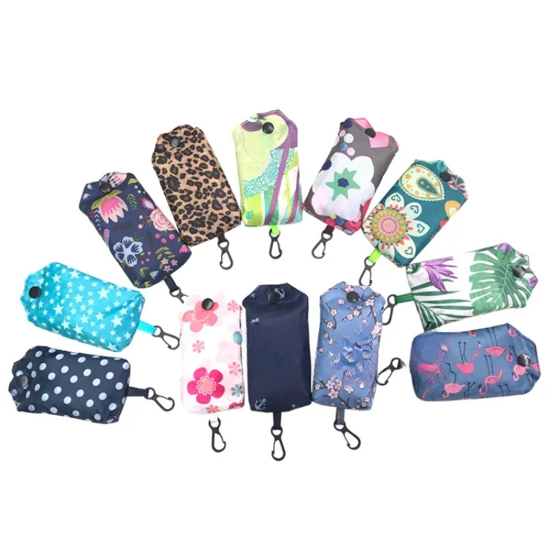 

Shopping Bag with Hook Fashion Flower Portable Women's Handbags Shopping Bags Foldable Reusable Advertising Gift Promotional Bag