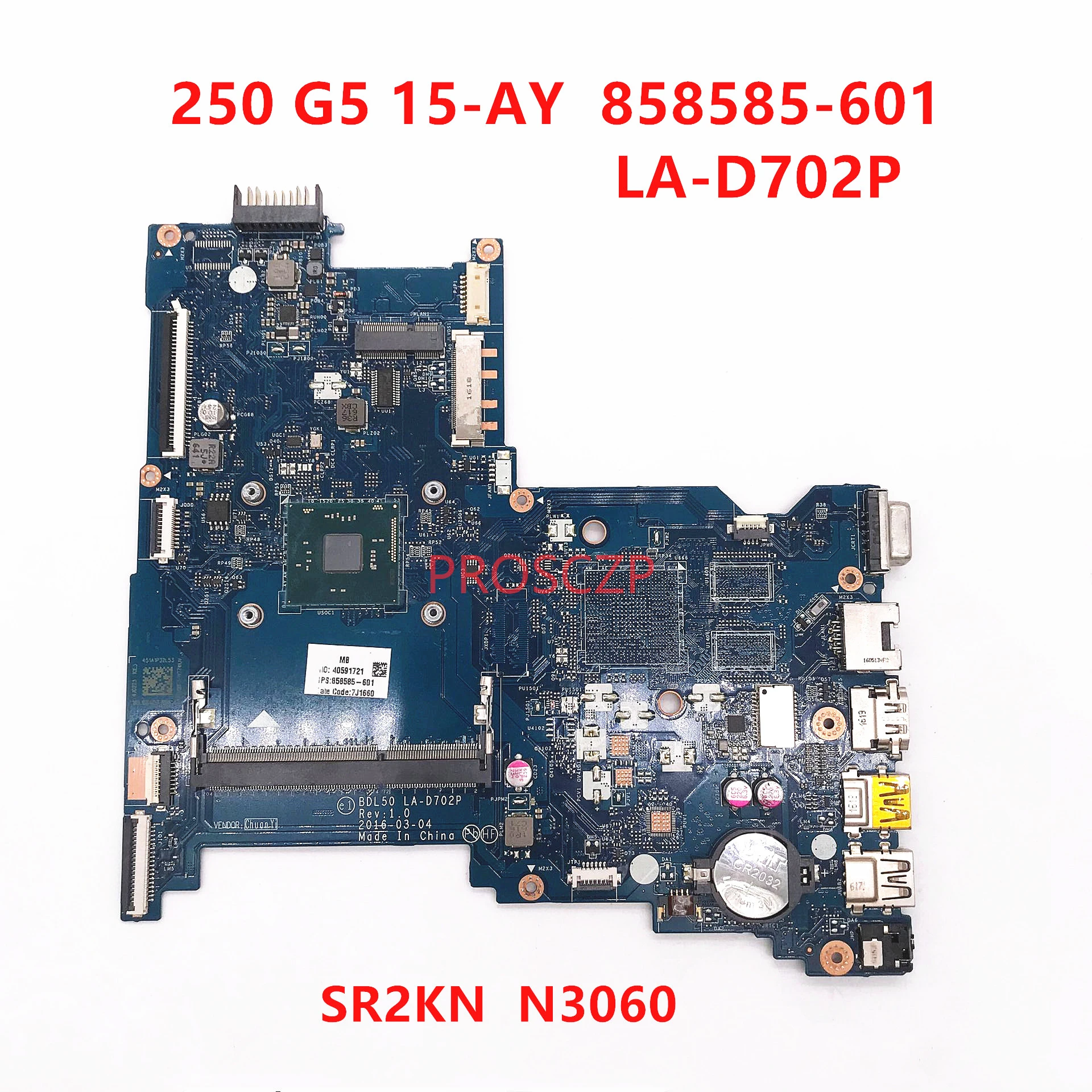 pc motherboard cheap High Quality For HP 250 256 G5 858585-001 858585-601 With SR2KN N3060 CPU Laptop Motherboard BDL50 LA-D702P 100% Full Tested OK best motherboard for desktop pc