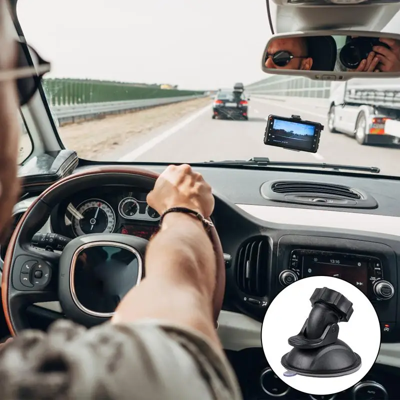 Yhuasia Supporto Video per Dash Cam, Supporto a Ventosa per Auto, con 5 Tipi di Adattatore, per la Guida della Videocamera DVR Action Camcorder GPS