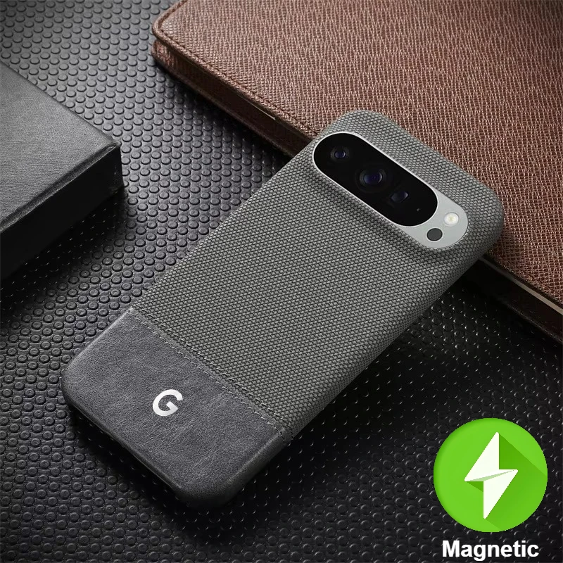 Elegant High-Texture PU Leather Splicing Fabric Case with Magnetic Charging