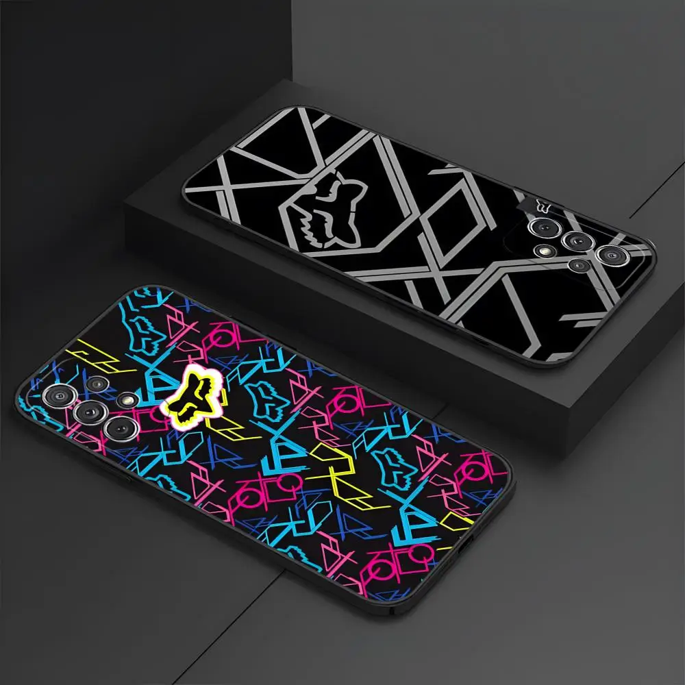 Cartoon Motorcycle Racing Fox+ Phone Case For Samsung S 23 22 21 20 Plus Ultra A 24 34 54 53 Luxury Black Shell Cover