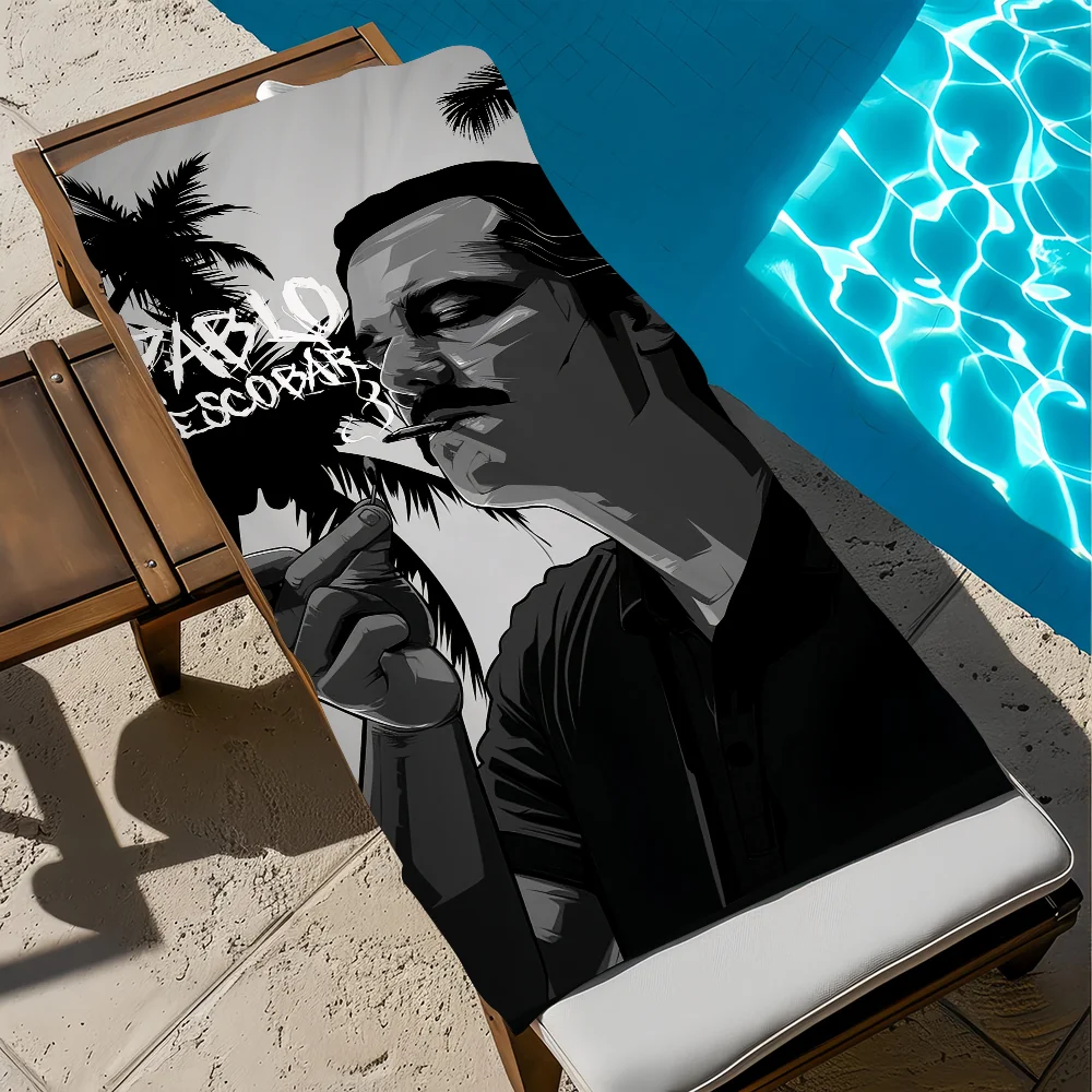 P-pablo E-esco-bar Towel Beach Quick Dry Soft Pool Towels Gift for Travel Gym Shower Camping sports