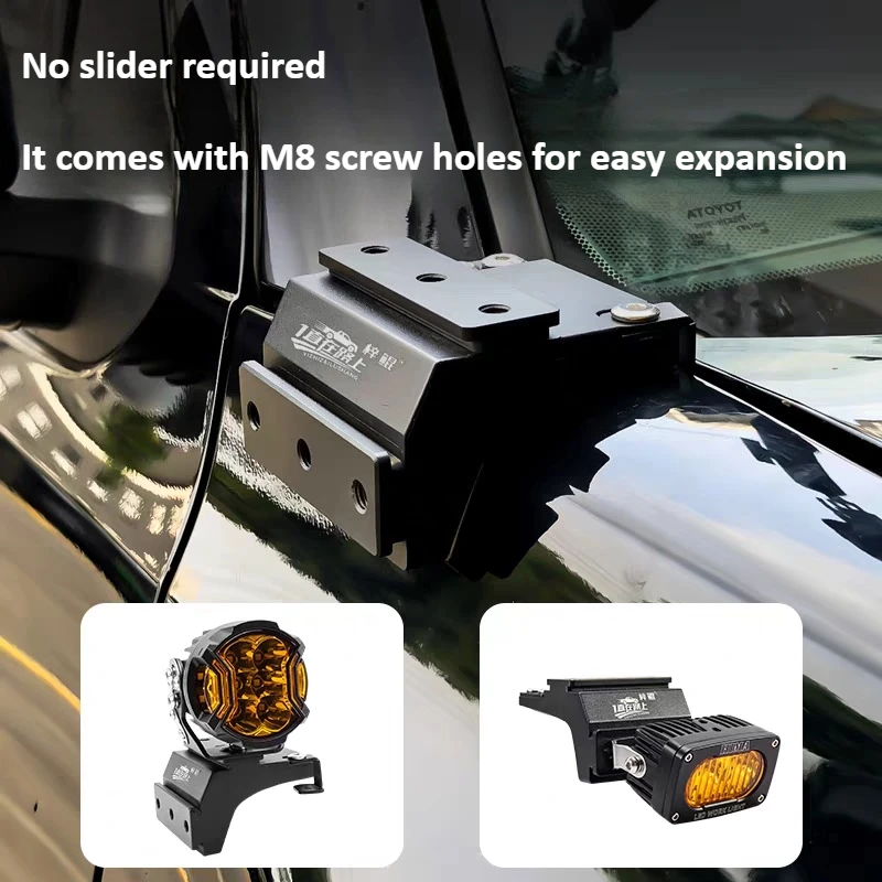For Toyota Tacoma 2016-2024 2025 A Pillar Led Spotlight Bracket Front Hood Quick Release Off-road Dual Light Expansion Stand detail image 3