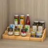 3 Tier Expandable Bamboo Spice Rack Seasoning Organizer for Cabinet Pantry Countertop Kitchen Step Shelf  Makeup Organizer 3