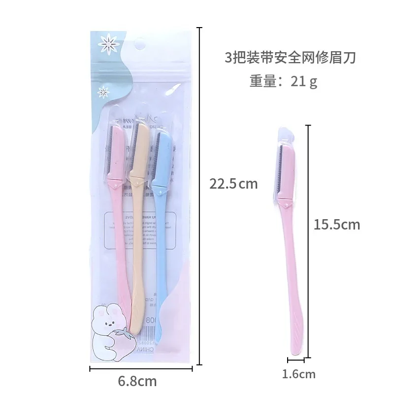 Eyebrow Trimming Knife Set 3Pcs New Safety Eyebrow Scraper for Women Novice Beginner Student Knife Face Razor for Women