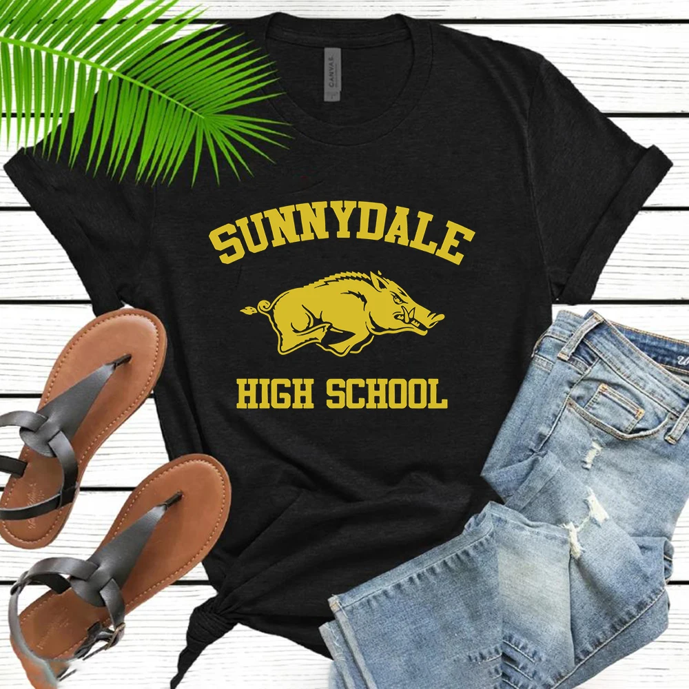 Фото Футболка Sunnydale для старшей школы, винтажная хипстерская футболка с коротким рукавом в стиле унисекс с изображением рассеянного вампира, Sunnydale №3