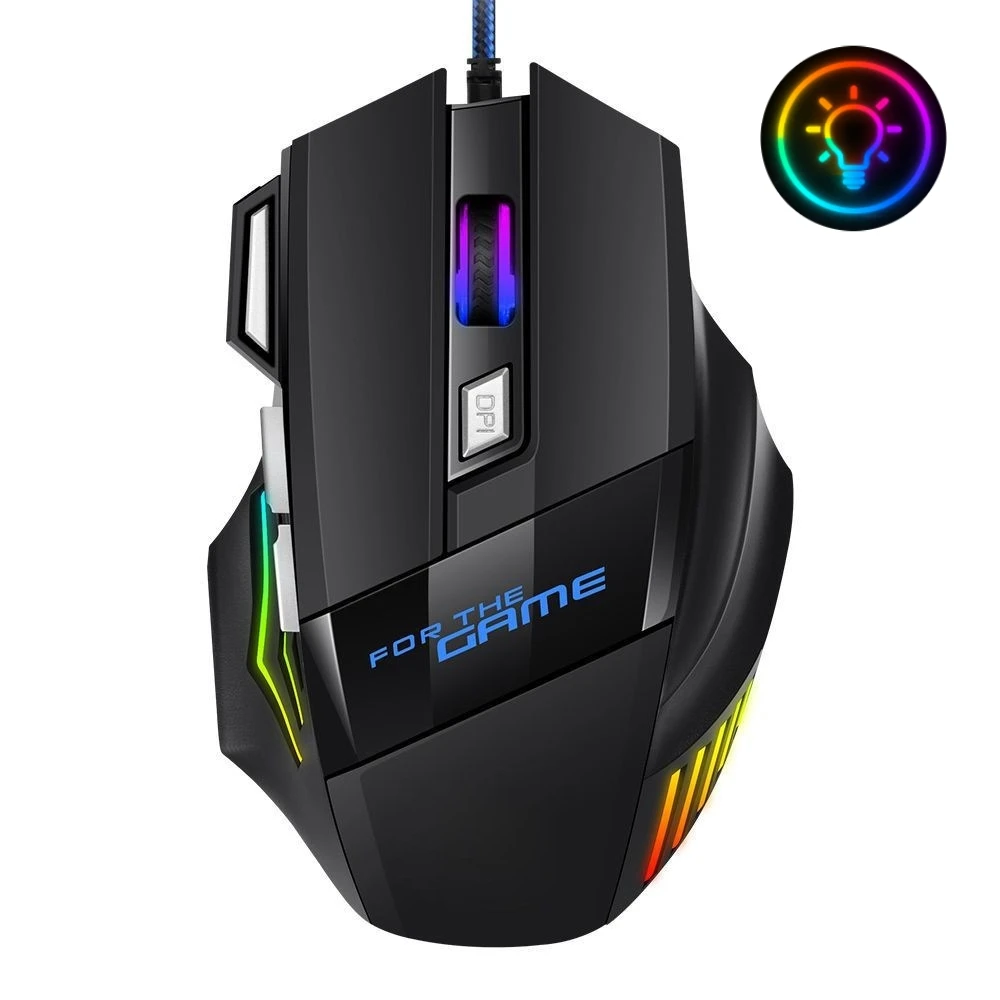 

Wired Gaming Mouse Computer Mouse Gamer 7 Button RGB Backlit Mouse Ergonomic Mause LED Backlight USB Mice For PC Laptop Gaming