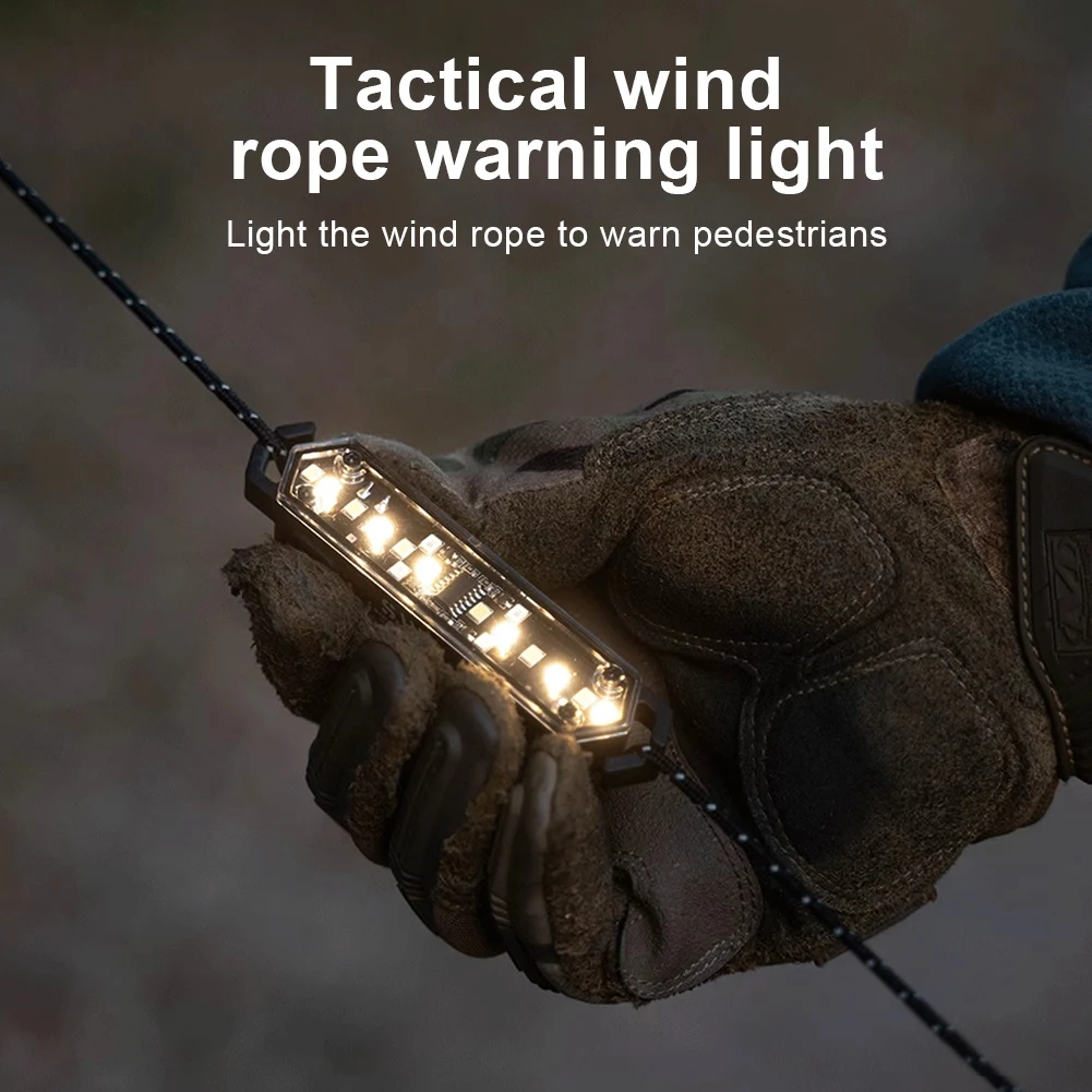 Wind Rope Buckle Light IPX4 Waterproof Tent String Lamp Stepless Dimming Wind Rope Decoration Light for Outdoor Camping Picnic