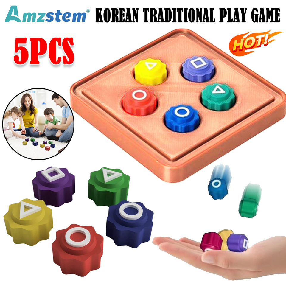 5PCS Traditional Play Game Fun Gonggi Game Korean Stones for Family Hand Eye Coordination Training Board Game Juego Del Calarmar