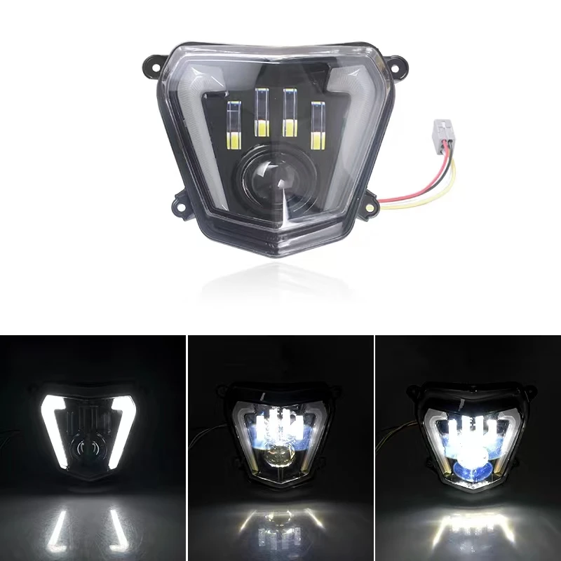 Motorcycle LED Headlight High/Low Beam with Angel Eyes DRL Assembly Kit  Replacement Head Lights For KTM Duke 690 690R 2012-2019 - AliExpress