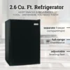 2.6 Cu.Ft. Compact Refrigerator with Freezer, 2 Shelfs, Perfect for Homes, Offices, Dorms, Black 2