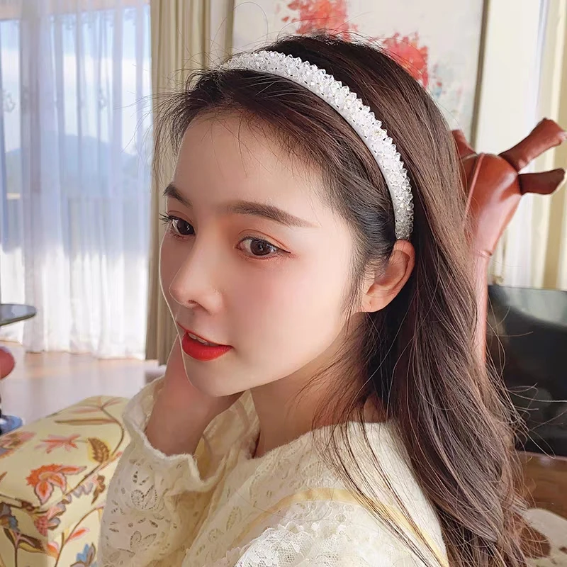 Handmade Beaded Hairband Hair Hoops Women Wide 4 Rows Crystal Sweet Headband Party Headwear Wedding Hair Accessories Jewelry jewelry accessories hair accessory hair headdress bridal headwear