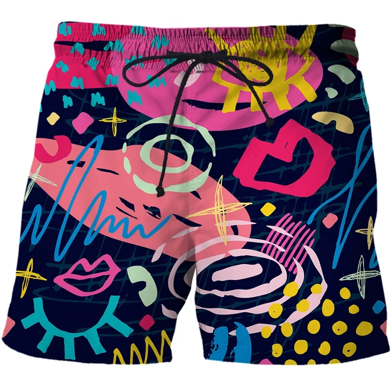 

Summer Flamingo Men Shorts 3d Graffiti Painting Printed Casual Swimming Beach Shorts Fashion Oversized Boy Swimsuit Shorts Pants