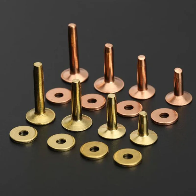 Solid Brass Copper Leather Rivets And Burrs 9mm 10mm 11mm 12mm For ...